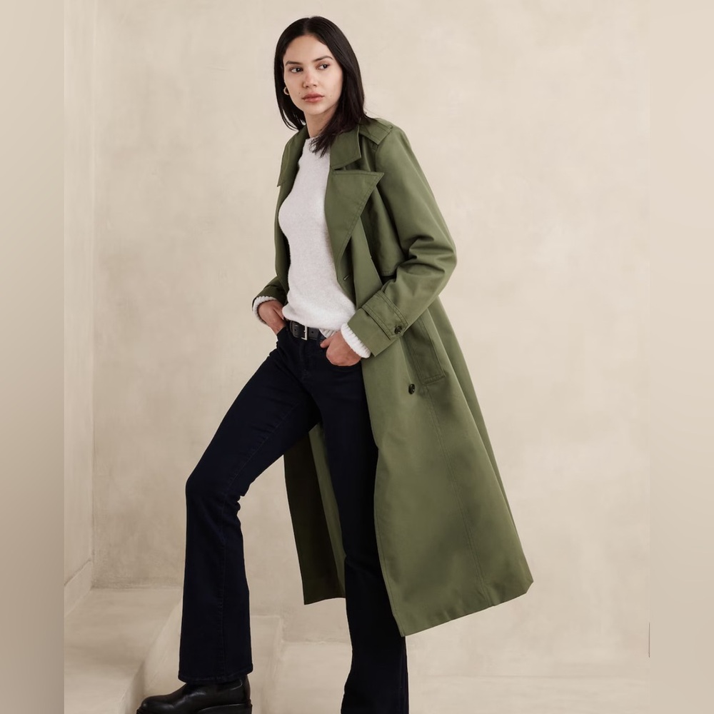 Brand New Banana Republic Green Trench Coat with Tags!!